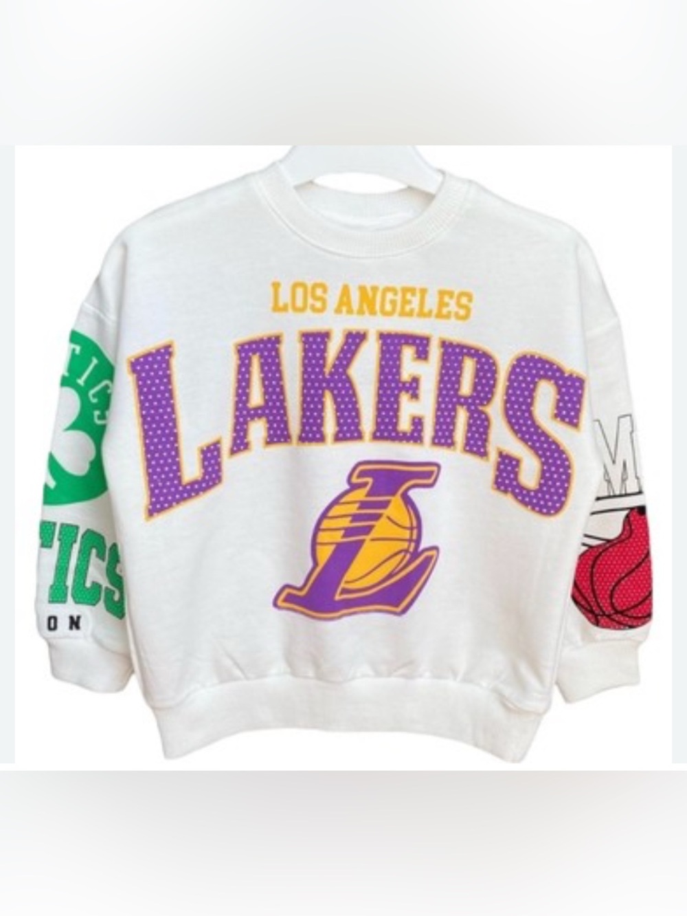 Zara NBA Team Logos Crewneck Sweatshirt Lakers/Knicks/Celtics/Heat Size 4-5 yrs